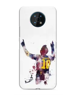 Чехол для Nokia G50 с картинкой «Акварельный Месси Барселона»
