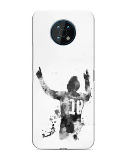 Чехол для Nokia G50 с картинкой «Черно-белый силуэт Месси»