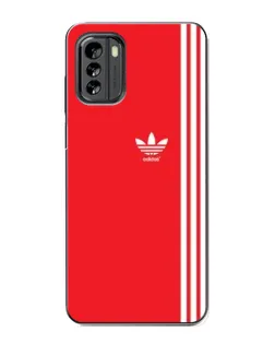Чехол для Nokia G60 с картинкой «Красный минимализм Adidas»