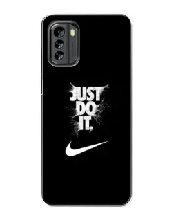 Чехол для Nokia G60 с картинкой «Текстовый принт Nike»