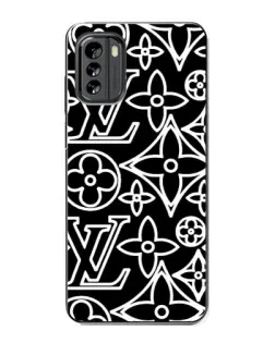 Чохол для Nokia G60 з картинкою «Чорно-білий візерунок LV»