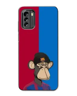 Чехол для Nokia G60 с картинкой «Bored Ape — фанат Барсы»