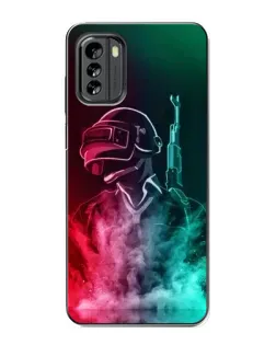 Чехол для Nokia G60 с картинкой «PUBG — огненный воин»