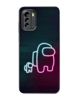 Чехол для Nokia G60 с картинкой «Among Us неон-арт»
