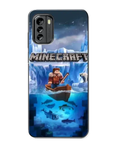 Чехол для Nokia G60 с картинкой «Minecraft ледяной мир»