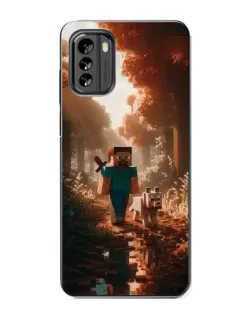 Чехол для Nokia G60 с картинкой «Стив в лесу»