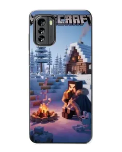 Чехол для Nokia G60 с картинкой «Зимний Minecraft»