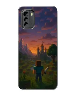 Чехол для Nokia G60 с картинкой «Стив у башни»
