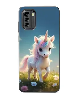 Чехол для Nokia G60 с картинкой «Единорог на поляне»