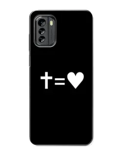 Чехол для Nokia G60 с картинкой «Крест и Сердце»