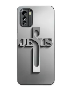 Чохол для Nokia G60 з картинкою «Металевий хрест Jesus»