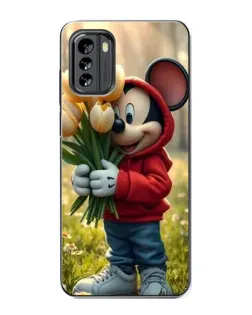 Чехол для Nokia G60 с картинкой «Микки с тюльпанами»