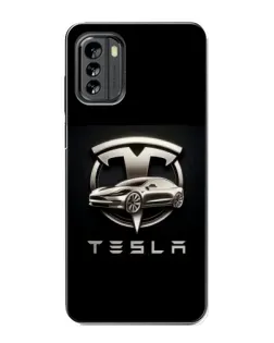 Чохол для Nokia G60 з картинкою «Tesla — срібне авто»