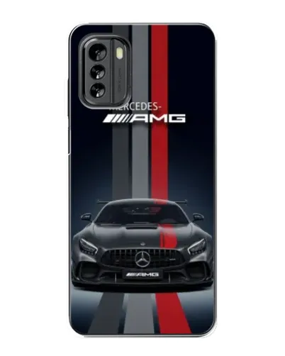 Чехол для Nokia G60 с картинкой «Mercedes — белый карбон»