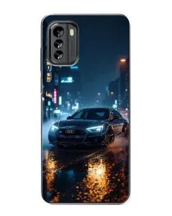 Чехол для Nokia G60 с картинкой «Ночной город и Audi»