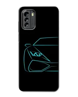 Чохол для Nokia G60 з картинкою «Блакитний силует Lamborghini»
