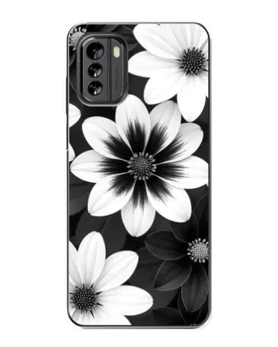 Чехол для Nokia G60 с картинкой «Монохромные астры»