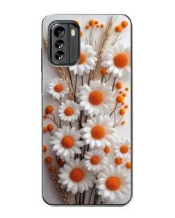 Чехол для Nokia G60 с картинкой «Белые сухоцветы»