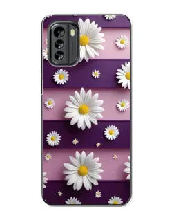 Чехол для Nokia G60 с картинкой «Ромашки на фиолетовом»
