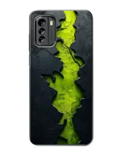 Чехол для Nokia G60 с картинкой «Салатовый разлом скалы»