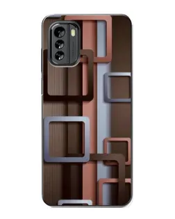 Чехол для Nokia G60 с картинкой «Коричневые объемные квадраты»