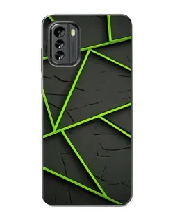 Чехол для Nokia G60 с картинкой «Зеленые геометрические линии»