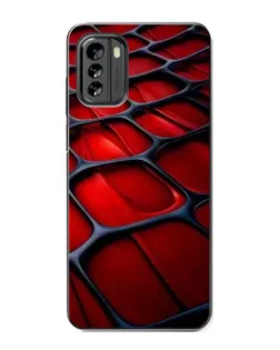 Чехол для Nokia G60 с картинкой «Красная глянцевая сетка»