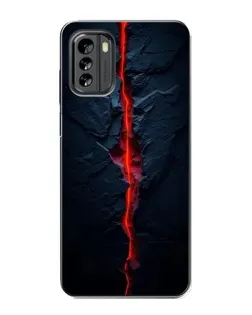 Чехол для Nokia G60 с картинкой «Kрасная лавовая трещина»