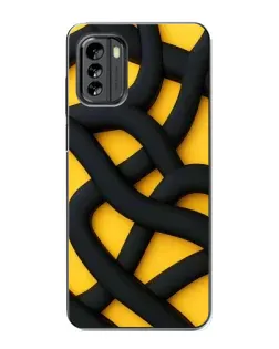 Чехол для Nokia G60 с картинкой «Черное желтое переплетение»