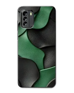 Чехол для Nokia G60 с картинкой «Зеленые кожаные волны»