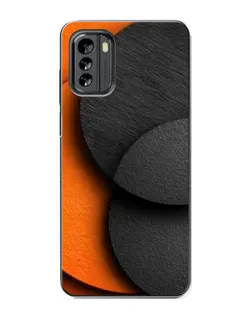 Чехол для Nokia G60 с картинкой «Геометрия оранжевых кругов»