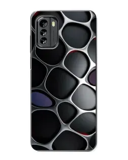 Чехол для Nokia G60 с картинкой «Объемная темная решетка»
