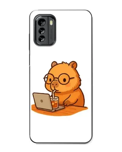 Чехол для Nokia G60 с картинкой «Капибара с ноутбуком»