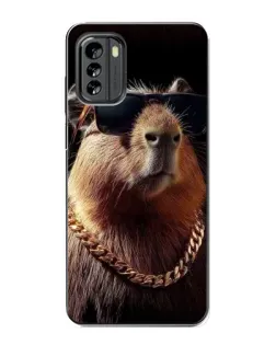Чехол для Nokia G60 с картинкой «Капибара золотая цепь»