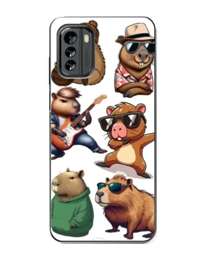 Чехол для Nokia G60 с картинкой «Крутые капибары музыканты»