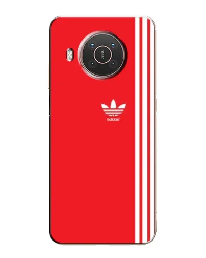 Чехол для Nokia X10 с картинкой «Красный минимализм Adidas»