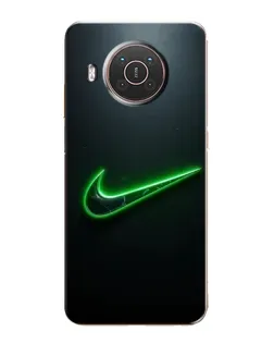 Чехол для Nokia X10 с картинкой «Неоновый контур Nike»