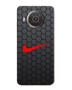 Чехол для Nokia X10 с картинкой «Nike — карбоновая сетка»