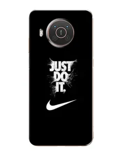 Чехол для Nokia X10 с картинкой «Текстовый принт Nike»
