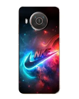 Чехол для Nokia X10 с картинкой «Огненный логотип Nike»