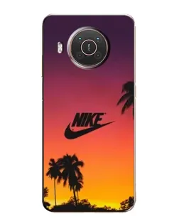 Чехол для Nokia X10 с картинкой «Nike на закате солнца»