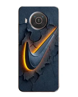 Чехол для Nokia X10 с картинкой «Объемный логотип Найк»