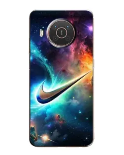 Чехол для Nokia X10 с картинкой «Космический Nike Swoosh»