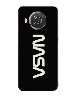 Чехол для Nokia X10 с картинкой «NASA — вертикальный логотип»