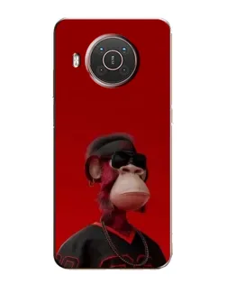 Чехол для Nokia X10 с картинкой «Bored Ape в красном»