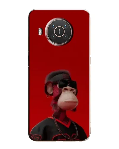 Чехол для Nokia X10 с картинкой «Bored Ape в красном»