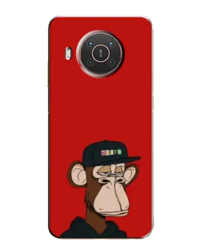 Чехол для Nokia X10 с картинкой «Bored Ape — красный фон»