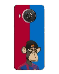 Чехол для Nokia X10 с картинкой «Bored Ape — фанат Барсы»