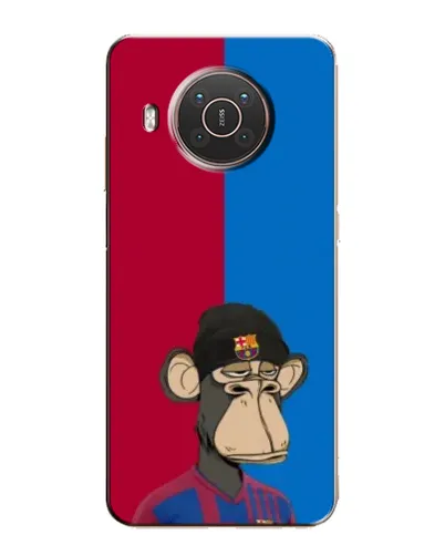 Чехол для Nokia X10 с картинкой «Bored Ape — фанат Барсы»