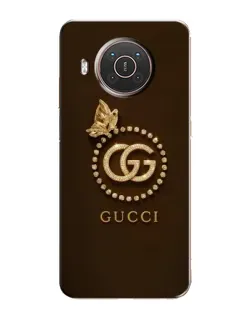 Чехол для Nokia X10 с картинкой «Gucci — золотая бабочка»